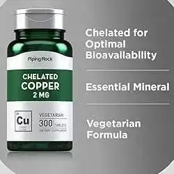 piping rock chelated copper 2 mg (300 tab)