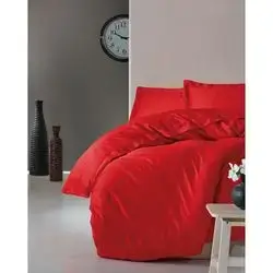 Asir Cotton Box Elegant Red Single Person Linen Fitted