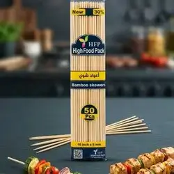 H F P Bamboo Skewers Food Pack 16inch x 5mm