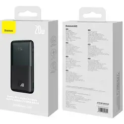 Baseus Bipow Digital Display Power bank 20000mAh 20W 2x USB / USB Type C / micro USB 20W Quick Charge AFC FCP black