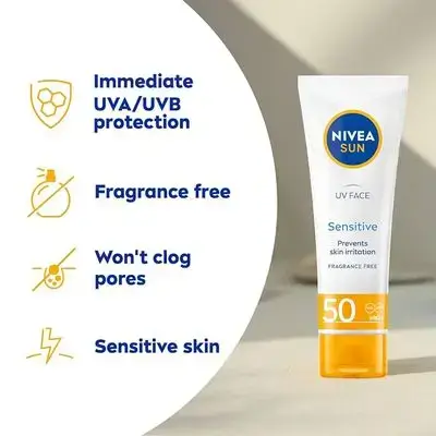NIVEA Sun UV Face Sensitive SPF 50 Cream (50ml)