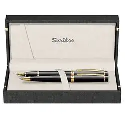 Scri̇kss 
 39 Fountain Pen - Ballpoint Pen Set Of Two Black Gold
