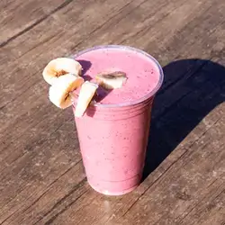 Banana & Milk Cocktail + Strawberry