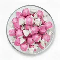 Chocolate by the flavour of strawberries