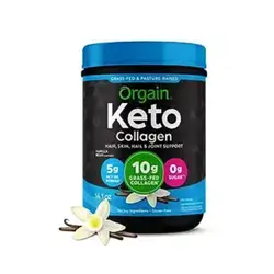 Orgain Keto Collagen Protein Powder, Vanilla - 10g Grass Fed Hydrolyzed Collagen Peptides for Women & Men, Type I & III, 5g MCT Oil - Hair, Skin, Nail, & Joint Support, Non-GMO, Gluten Free - 0.88lb