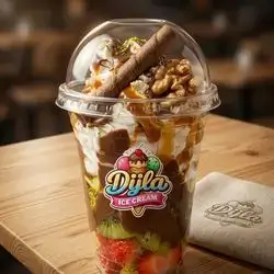 Fruit Glass With Pistachio, Nutella And Caramel