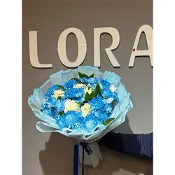 Flower Bouquet – 5 Rose, 4 Dawoodi