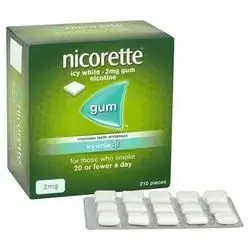 Nicorette 2mg Icy White Gum 210 Pieces,Quit Smoking or Quit Vaping Aid