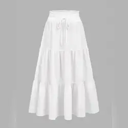 SHEIN Knot Paperbag Waist Ruffle Hem Skirt - Large