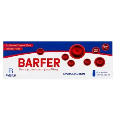 BARFER Ferric Protein Succinylate 4mg Oral Solution 10 Vials × 10ml _ BARFER PHARMA