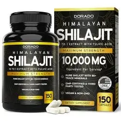 Shilajit supplement maximum strength 10000 mg 150 capsul (dorado)