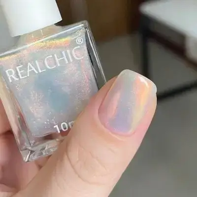 REALCHIC 10ml/Pcs Chameleon Glitter Water Based Nail Polish - Rose& Glow