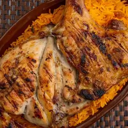 Half A Charcoal Chicken On Rice