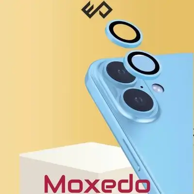 Moxedo Camera Lens Protector Aluminum Alloy with Easy Installation Tool Compatible for iPhone 16 6.1 inch/iPhone 16 Plus 6.7 inch – (Blue)