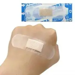 Transperant first aid plaster packet
