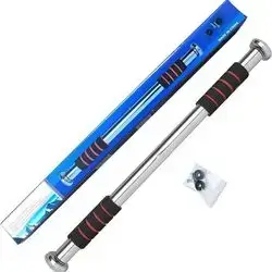 Door Pull Up Bar, Wide Grip, Foam Chin-Up, Heavy Duty Metal, Home Fitness Door Exercise Bar, BLACK RED size 83-130cm max load 150kg