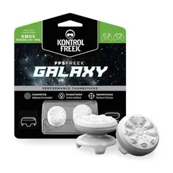 KontrolFreek FPS Freek Galaxy Performance Thumbsticks in white, designed for Xbox Series X/S and Xbox One controllers.