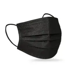 Disposable Face Mask - Black 3-Ply Face Mask with Ear loops - 1 pcs
