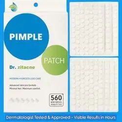 Face Hydrocolloid Pimple Patches, 6 Sizes, Natural Ingredients, Tea Tree Infused, acne patches, Pimple treatment, blemishes & whiteheads, Salicylic Acid & Centella, Pus /fluid absorption, 560 patches