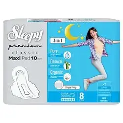 Sleepy Lady Pad 3In1 Maxi Extra Long Night 8 Pads