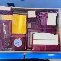 Set Of Desk Top Leather Redish