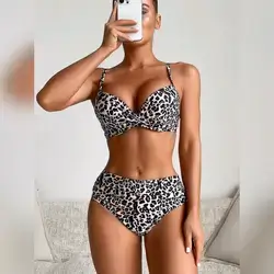 SHEIN Swim Women's Cross Front Black and White Bikini Set - Large
