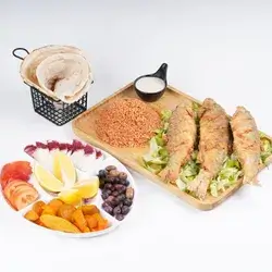Crispy River Fish With Red Rice And Special Sauce