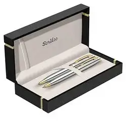 Scri̇kss 39 Fountain Pens - Ballpoint Pens Two Set Gold Chrome