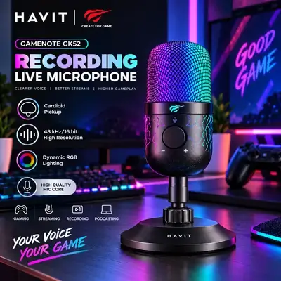 HAVIT RECORDING LIVE MICROPHONE GAMENOYE GK52