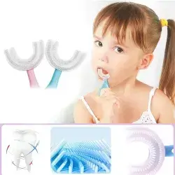 Children U Shaped Toothbrush 360 Full Mouth Cleaning 2-6 Years 