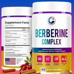 Berberine 500mg 4 in 1, with Ceylon Cinnamon, Alpha Lipoic Acid (ALA) & Chromium, Berberine Complex for Glucose Metabolism & Heart Support, 60 Vegan Capsules berberine