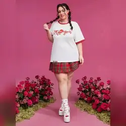 TOM & JERRY X SHEIN Plus Size Cartoon Letter Print T-Shirt - 2XL