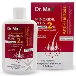 Dr Max Minoxidil Plus 2% Shampoo With Provitamin B5 (Dexpanthenol) Anti Hair Loss, Hair Regrowth With Protein & Caffeine