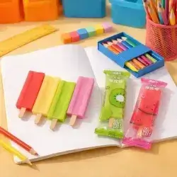 Cute Fruit Ice Pop Erasers