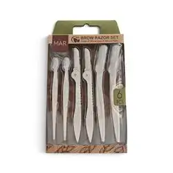 MAR Eco Brow Razor Set (6 PCS). Made from eco-friendly wheat straw and natural fibers,