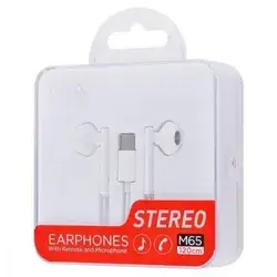 Hoco typ-c earphones  Connect with USB Type-C connector Material: ABS + TPE Cable length 1.2 m