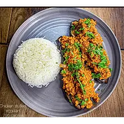 Stuffed Eggplant with Chicken