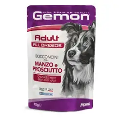 Gemon All Breeds Adult Dog Chunkies with Beef and Ham 100 g