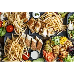 50 Pieces of Shawarma with Fries, Salad, and Cola