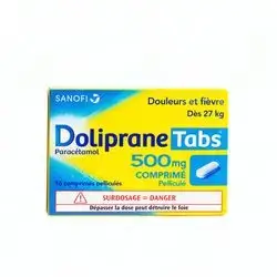 Doliprane 500 mg from Sanofi, Paracetamol tablets painkiller