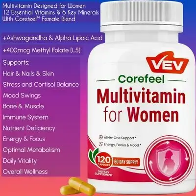 Multivitamin for Women, Premium Female Blend with Vitamin A, C, D, E & B-Complex, Calcium, Magnesium, Zinc, Ashwagandha, Alpha Lipoic Acid, 12 Essential Vitamins & 6 Key Minerals for Daily Nutrition, 120 Capsules Multivitamin