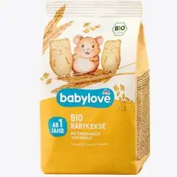 Organic biscuits with vanilla flavor, 1+g, 125 g