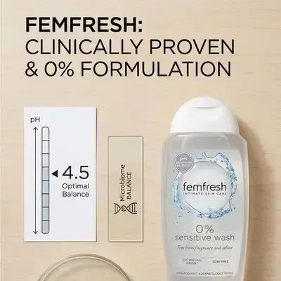 Femfresh 0% Sensitive Wash.