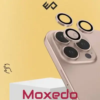 Moxedo Aluminum Alloy Camera Lens Protector with Easy Installation Tool for iPhone 16 Pro / 16 Pro Max – Gold (Desert)