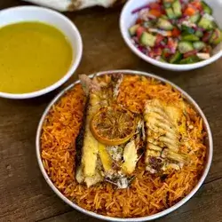 Red Rice And Oven Grilled Fish