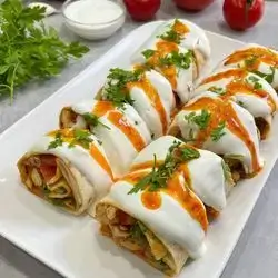 Chicken Tantuni With Yogurt Sauce