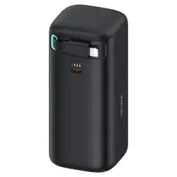 USAMS US-CD217 PD 45W Power Bank 18000mAh Dual Output Portable Charger with iP Magnetic Retractable Cable - Black