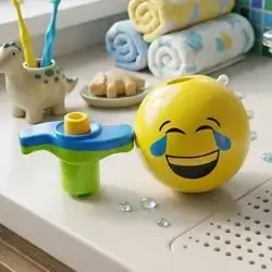 led light and music emoji spinning top