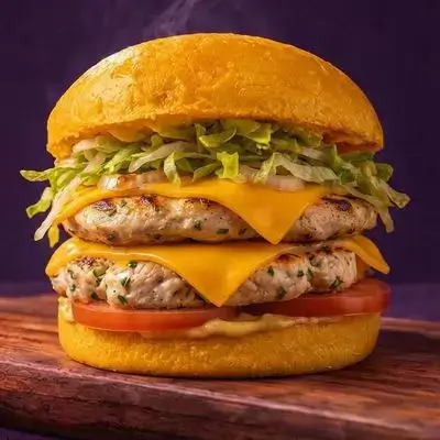Double Chicken Burger With Double Cheese