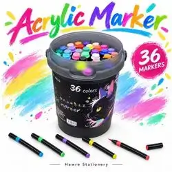 کۆمەڵە مارکەری ئەکریلیک – 36 ڕەنگ